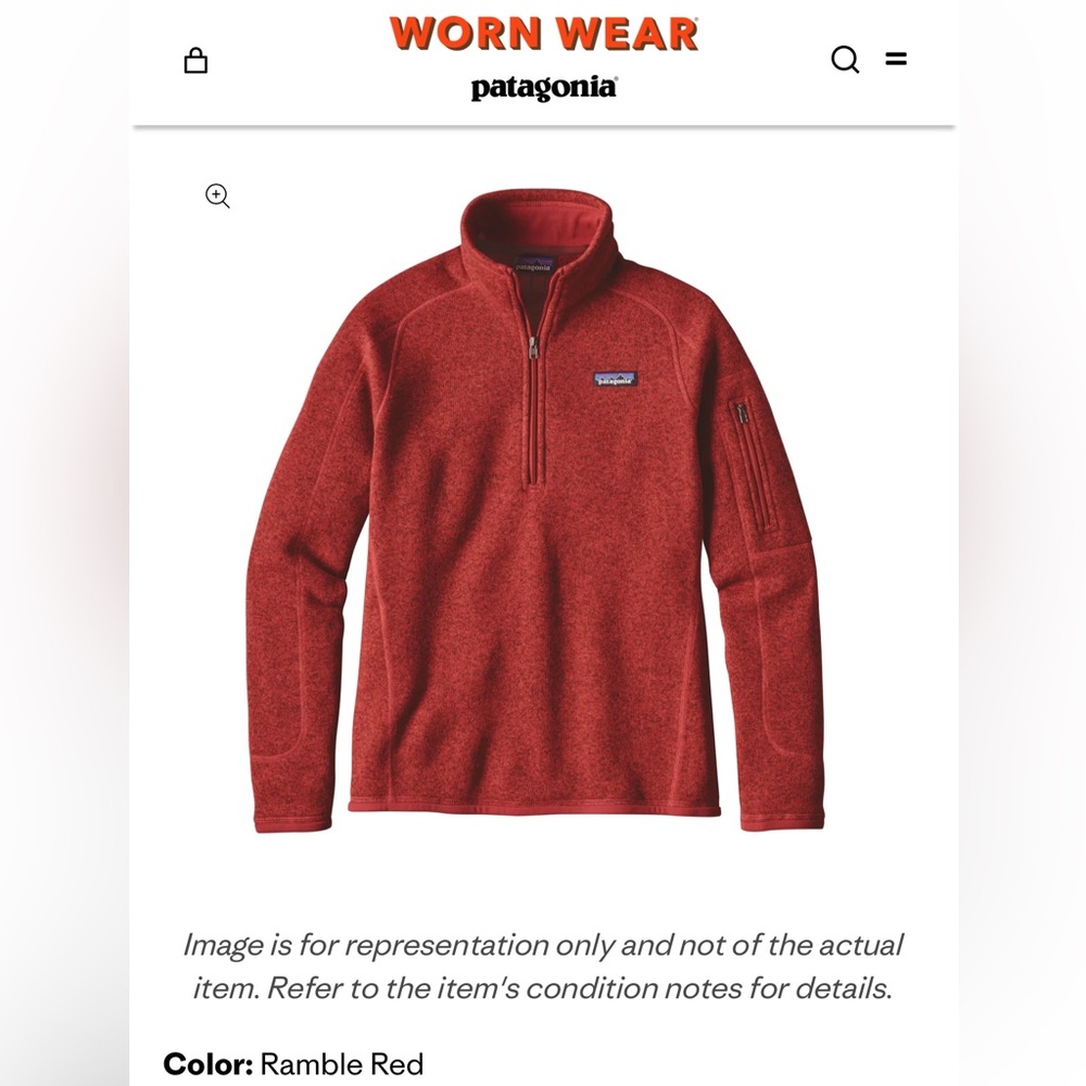 Women’s Patagonia Better Sweater 1/4 Zip Jacket Sz Small Ramble Red